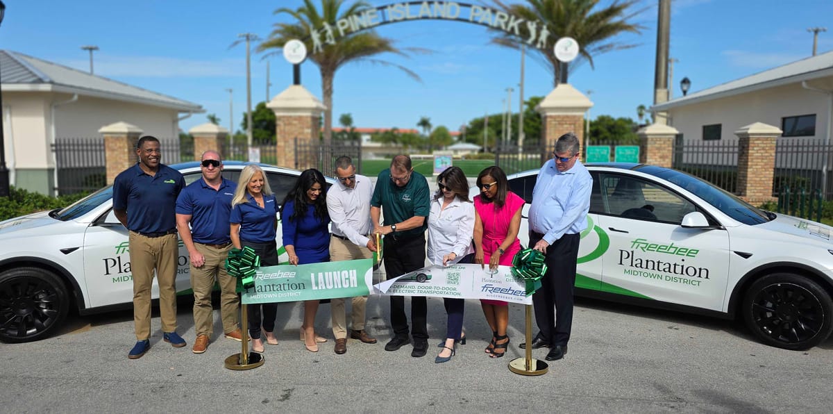 City of Plantation and Freebee Celebrate Launch of Free, On-Demand Electric Transportation in Midtown District